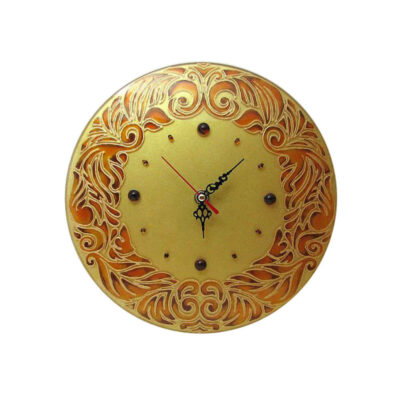 Artistic Stained Glass Wall Clock with Floral Pattern – Decorative Accent for Living Rooms and Dining Areas, Model Tala