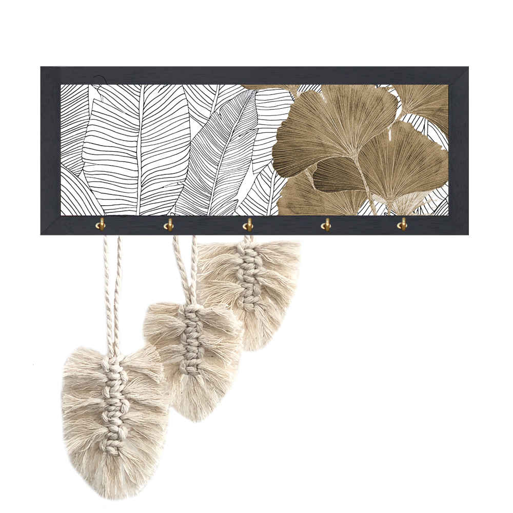 Decorative Wooden Wall Key Holder with the Deign Boho