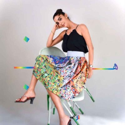 Persian Flared Skirt for Women Model Alphabet