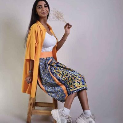 Persian Floral A Line Skirt for Women Model Golsa