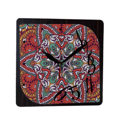 Artistic Persian Wood Wall Clock with Floral Design – Handcrafted Decor for Living Rooms and Persian-Inspired Interiors, Model Parto