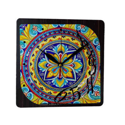 Artistic Persian Wood Wall Clock with Floral Design – Handcrafted Decor for Living Rooms and Persian-Inspired Interiors, Model Toranj