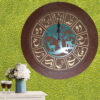 Handcrafted Persian Wooden Wall Clock with Calligraphy Pattern Yavar