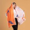 Persian Printed Silk Shawl Double Sided Artistic Calligraphy Rumi Poem