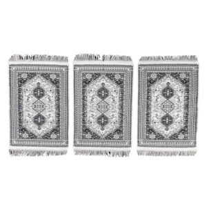 Set of 3 Polyester Fabric Under Plate Mats – Rug Style Model Nafis