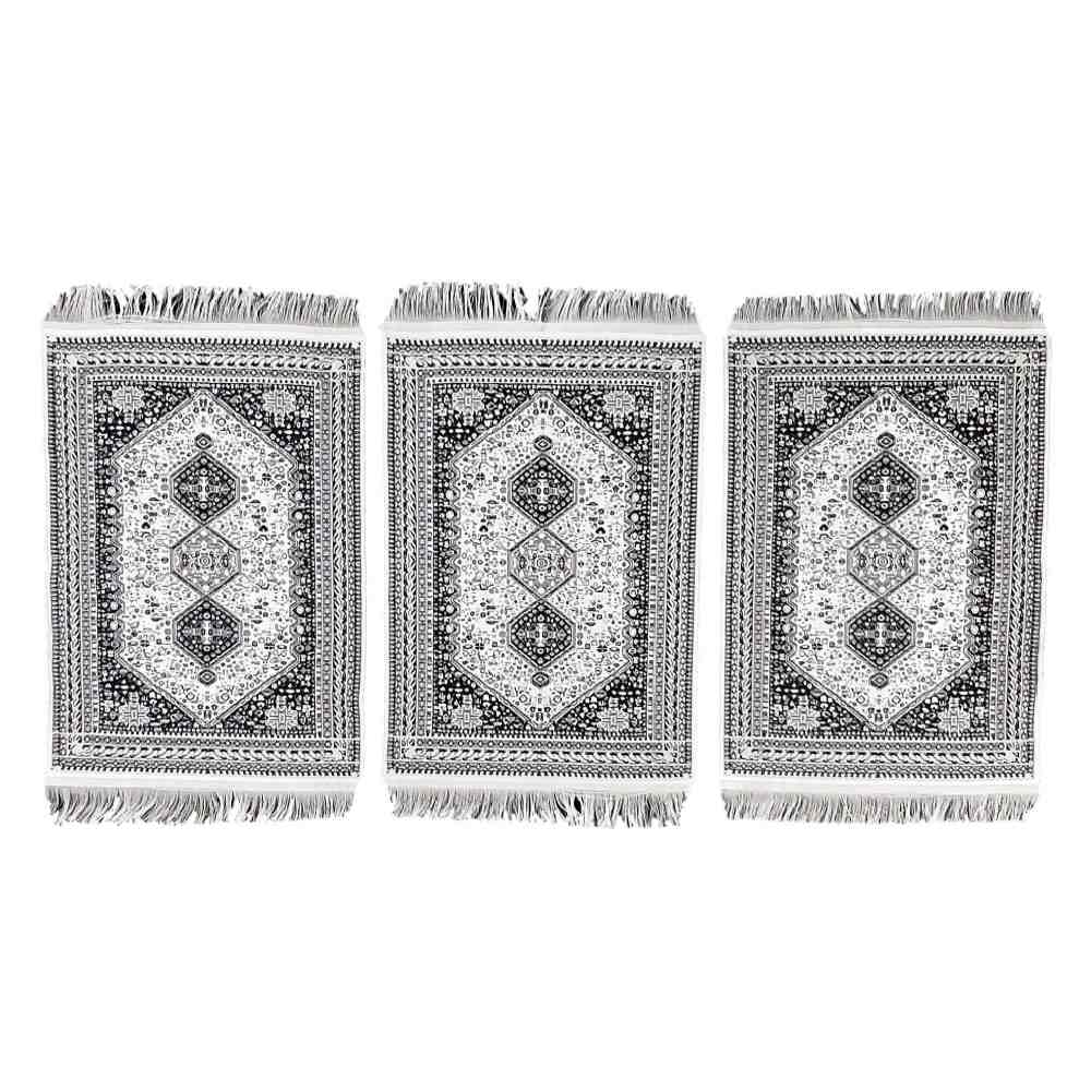 Set of 3 Polyester Fabric Under Plate Mats – Rug Style Model Nafis