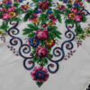 Torkaman Ethnic Scarf - Elegance and Tradition with Floral Design in White