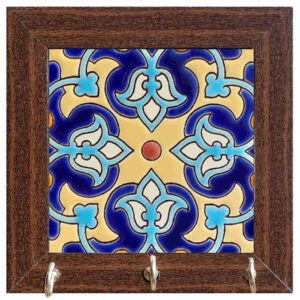 Ceramic Wall Key Holder – with Wooden Frame & Model Tile