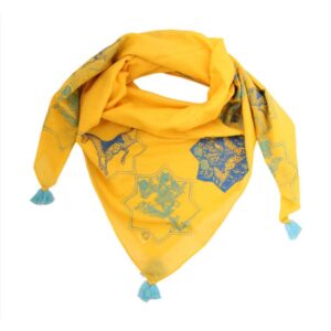 Artistic Print Summer Scarf for Women – Luxe and Vibrant Rakhsh Design