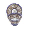 Decorative Copper Bowl & Plate Hand-Painted With Persian Minakari Enamel Reyhan
