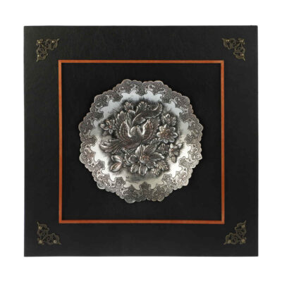 Iranian Handicraft Copper Artwork with Birds & Floral Engraving