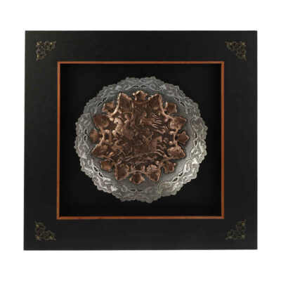 Traditional Iranian Engraved Copper Artwork with Hadi Floral Design
