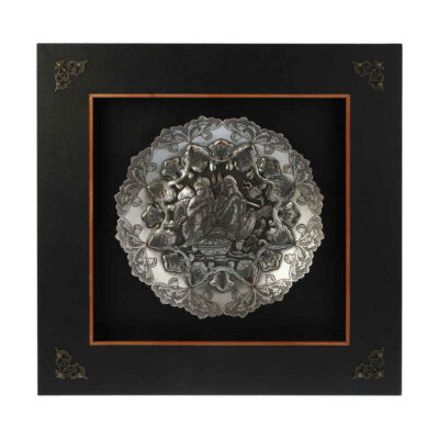 Traditional Iranian Copper Engraving with Rezvan Floral Design