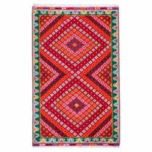 Persian Wool Kilim Rug Handwoven in Fars Traditional Bahador