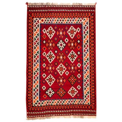 Persian Wool Kilim Rug Handwoven in Fars Traditional Dorna
