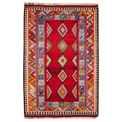 Persian Wool Kilim Rug Handwoven in Fars Traditional Nazli