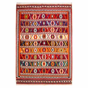 Persian Wool Kilim Rug Handwoven in Fars Traditional Takin