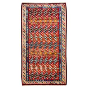 Persian Wool Kilim Rug Handwoven in Fars Traditional Tarlan