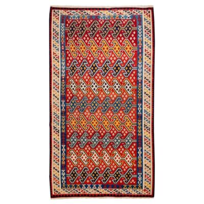 Persian Wool Kilim Rug Handwoven in Fars Traditional Tarlan