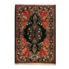 Hand-Knotted Persian Khorasan Tribal Rug (Lachak Toranj Floral Medallion) - Red Silk & Wool