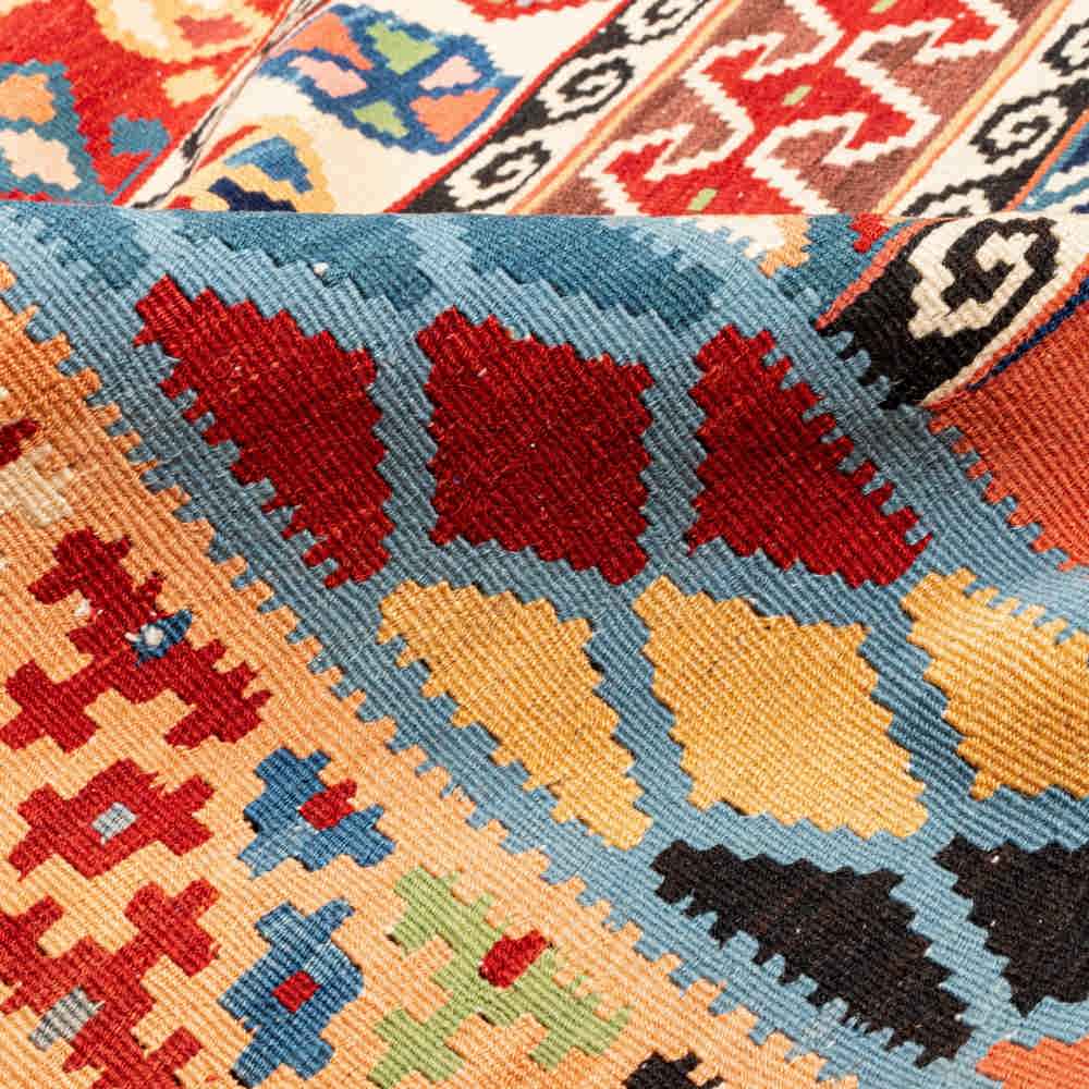 Naein Wool Kilim Rug – Solmaz Traditional Orange Geometric