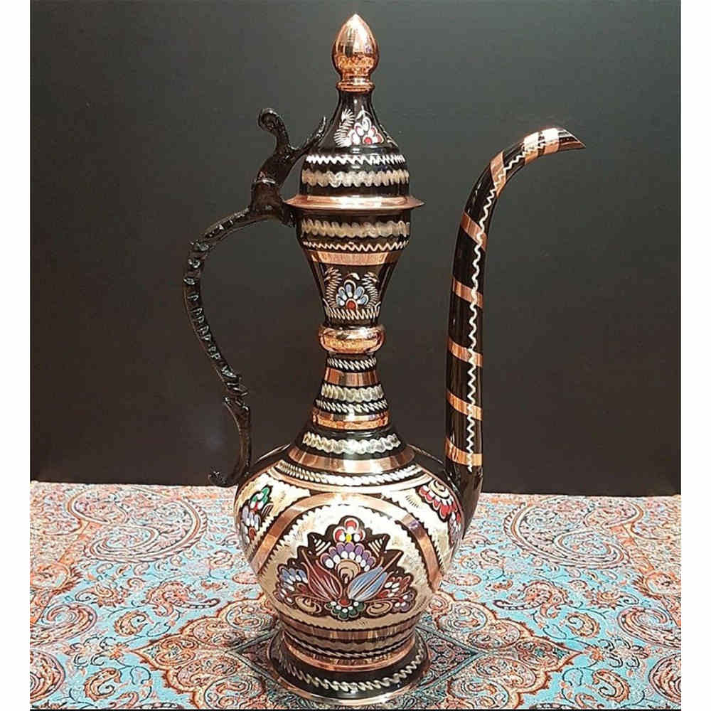 Persian Copper Rosewater Sprinkler – Minakari Enameled Hana