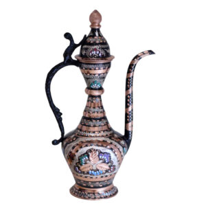 Persian Copper Rosewater Sprinkler – Minakari Enameled Hana