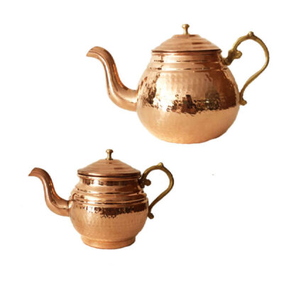 Persian Copper Double Teapot Durable and Hammered Rima