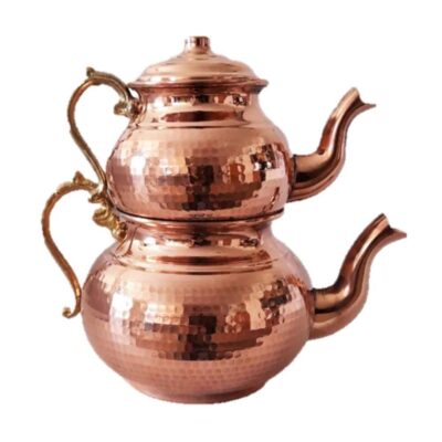 Persian Copper Double Teapot Durable and Hammered Sadaf