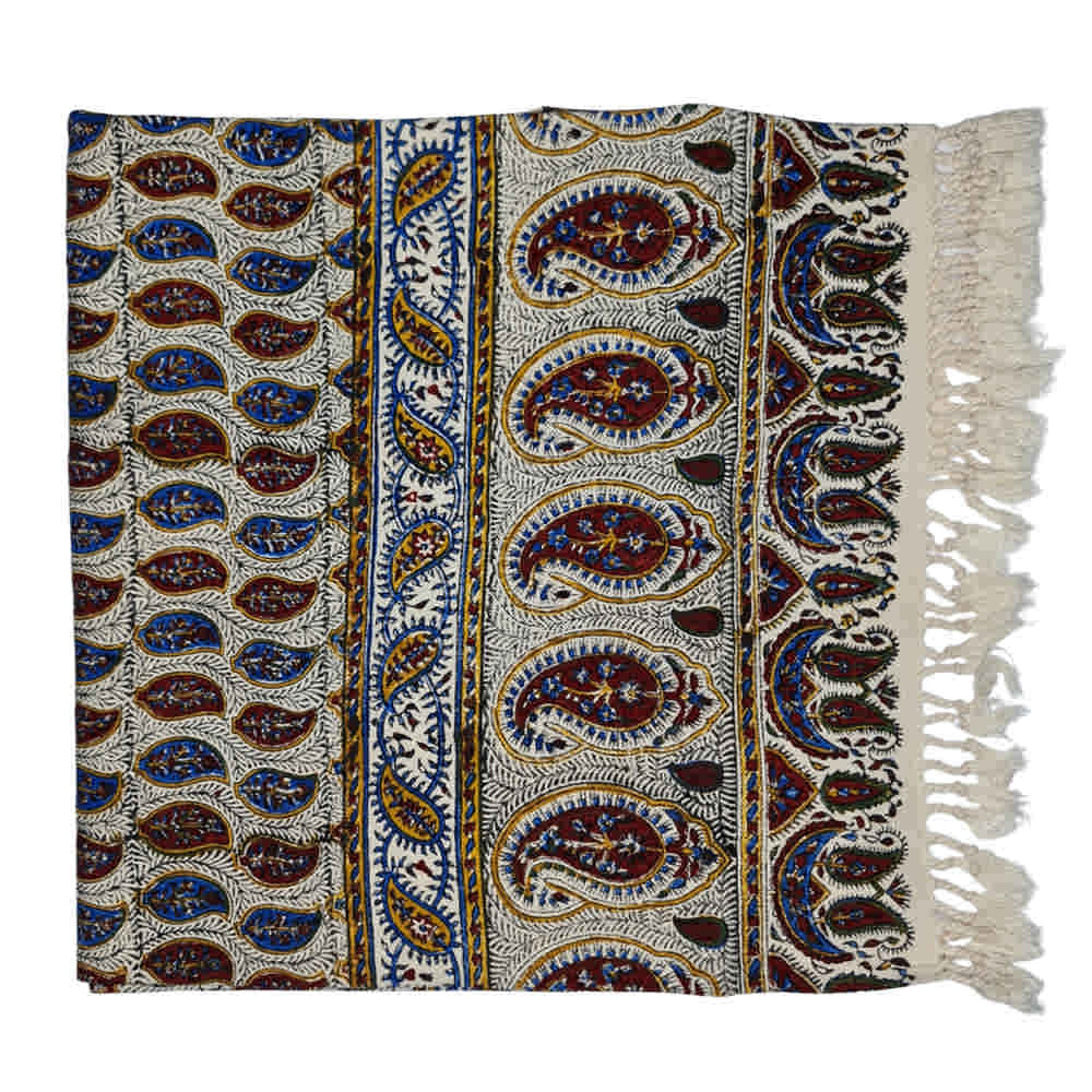 Iranian Tablecloth: Isfahan’s Traditional Kalamkari Block Print Elegance Paisley