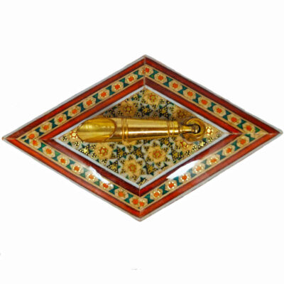 Farzan Design – Handcrafted Persian Khatamkari Pen Holder for Workspace