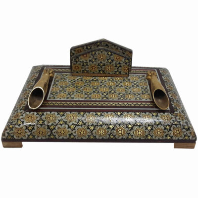 Ornamental Pen Holder – Khorshid Theme with Khatamkari