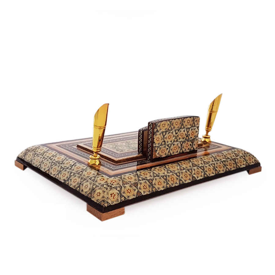 Lux Style – Persian Khatamkari Wooden Pen Holder for Elegant Desks