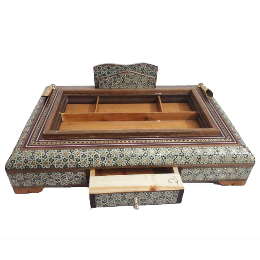 Sana Pattern – Intricately Crafted Persian Wooden Pen Holder for Desk