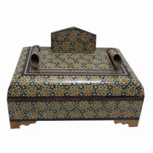 Taha Design – Handcrafted Persian Khatamkari Pen Holder for Desk