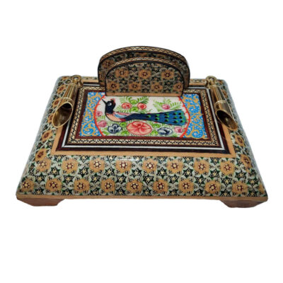 Wooden Pen Container – Tavoos Design in Khatamkari Art
