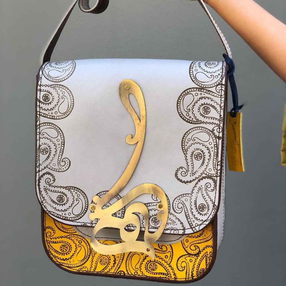 Luxurious Handcrafted Leather Crossbody Shoulder Bag – Persian Hich Design
