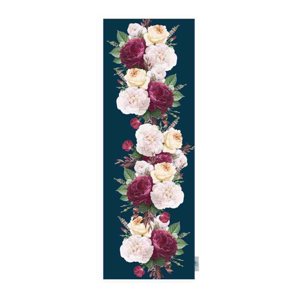 Persian Elegance Blue Velvet Table Runner Bahar