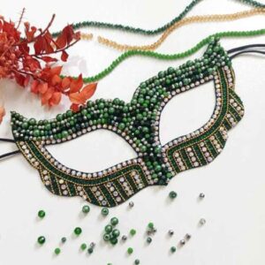 Handcrafted Beaded Battoulah Mask – Gulf Burqa Pearly Model