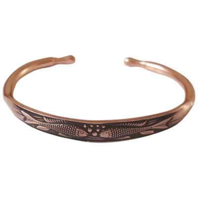 Traditional Copper Cuff Bracelet with Fish Design – Persian Jewelry