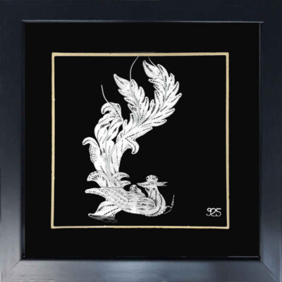 Persian Silver Filigree Wall Art – Phoenix Design & Traditional Iranian Artistic Decor
