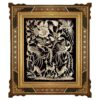 Handmade Framed Persian Engraved Copper Art Gooya – Traditional Wall Decor