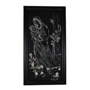Framed Persian Engraved Metal Art – Madar