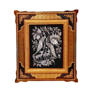 Handmade Framed Persian Engraved Copper Art Zoha – Traditional Wall Decor