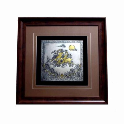 Ahoo Persian Engraved Brass Wall Art – Traditional Iranian Animal Artwork & Home Decor