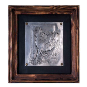 Handmade Framed Persian Engraved Copper Art Horse