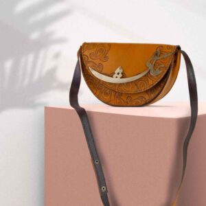 Luxurious Handcrafted Leather Crossbody Shoulder Bag – Persian Asheghi Design