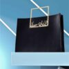 Real Leather Satchel Bag with Persian Calligraphy Metal Handle