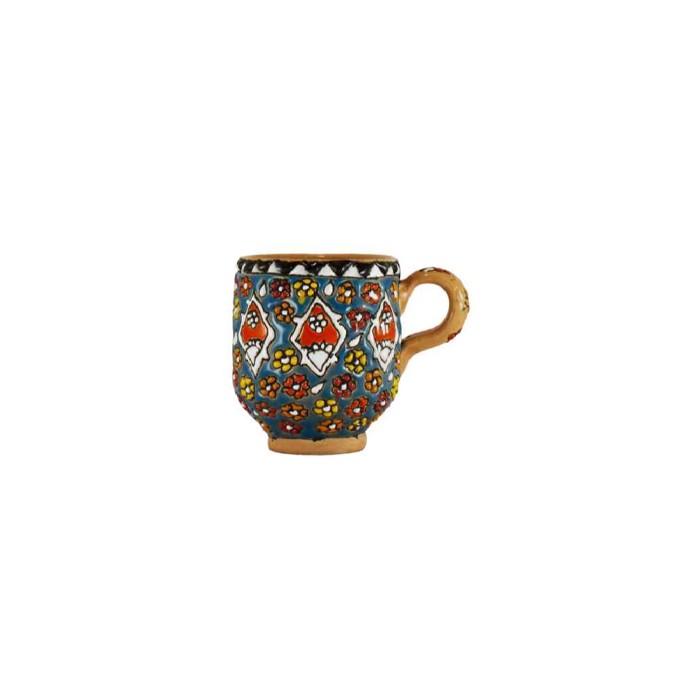 Artistic Pottery Cup – Handcrafted Minakari Enameled, Atlas Model