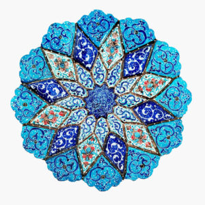 Decorative Copper Wall Plate Hand-Painted with Persian Minakari Enamel Abtin
